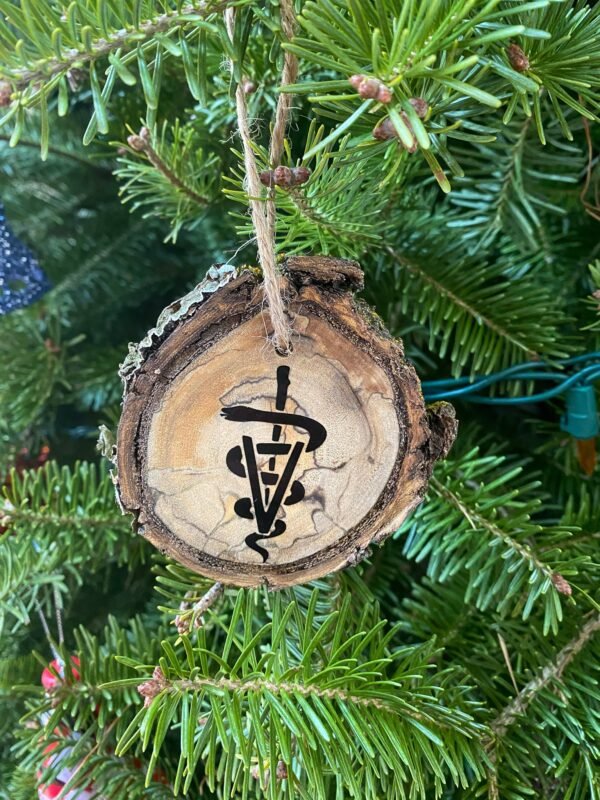 Veterinary Christmas ornament, Rustic Christmas ornament, Caduceus ornament, Possible to personalize - Image 2