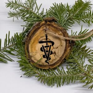 Veterinary Christmas ornament, Rustic Christmas ornament, Caduceus ornament, Possible to personalize