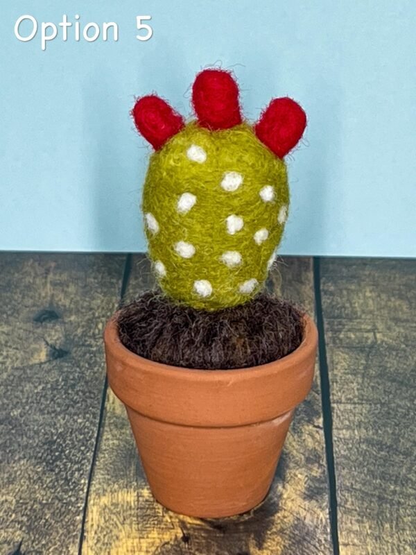 Needle Felted Cactus Decoration Fake Cactus Shelf Decor Artificial Cactus Southwestern Desert Theme, Seventh Wedding Anniversary Wool - Image 7