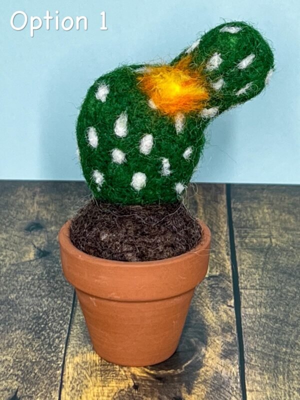 Needle Felted Cactus Decoration Fake Cactus Shelf Decor Artificial Cactus Southwestern Desert Theme, Seventh Wedding Anniversary Wool - Image 3