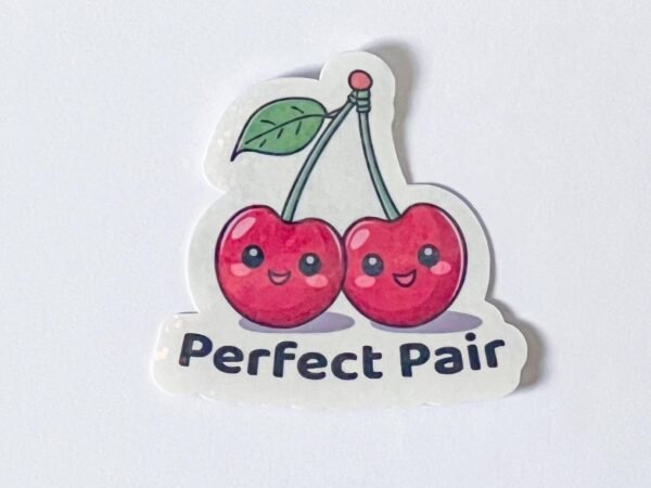 Cherry Vinyl Sticker Holographic Kawaii Fruit Water-Resistant Decal Die Cut Sticker Gift for Friend Lunchbox Sticker - Image 3