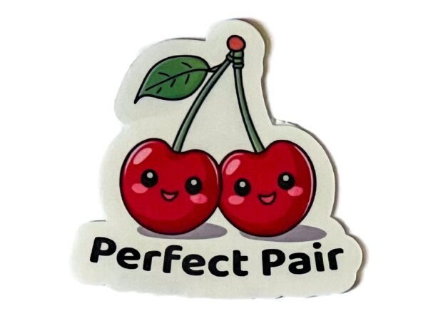 Cherry Vinyl Sticker Holographic Kawaii Fruit Water-Resistant Decal Die Cut Sticker Gift for Friend Lunchbox Sticker - Image 2