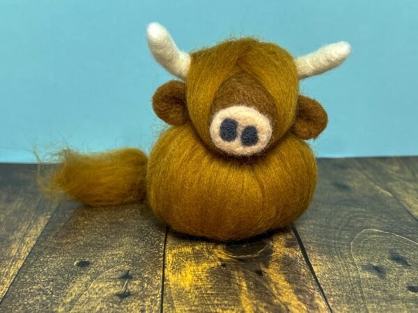 Needle Felted Highland Cow Sheep Wool Hairy Coo Cute Animal Figurine Fall Decor Unique Gift for Mom Anniversary and Housewarming - Image 2