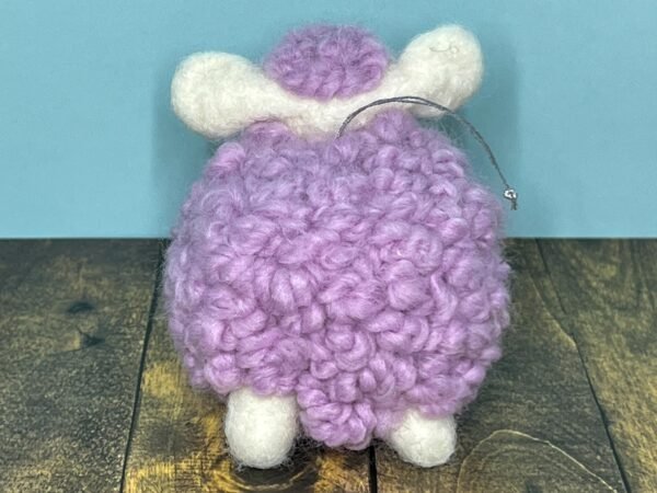 Needle Felted Sheep Ornament 4-Inch Purple Wool Animal Cute Christmas Decor Secret Santa Gift Office Desk Decor 7-Year Anniversary Present - Image 4