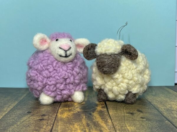 Needle Felted Sheep Ornament 4-Inch Purple Wool Animal Cute Christmas Decor Secret Santa Gift Office Desk Decor 7-Year Anniversary Present - Image 7
