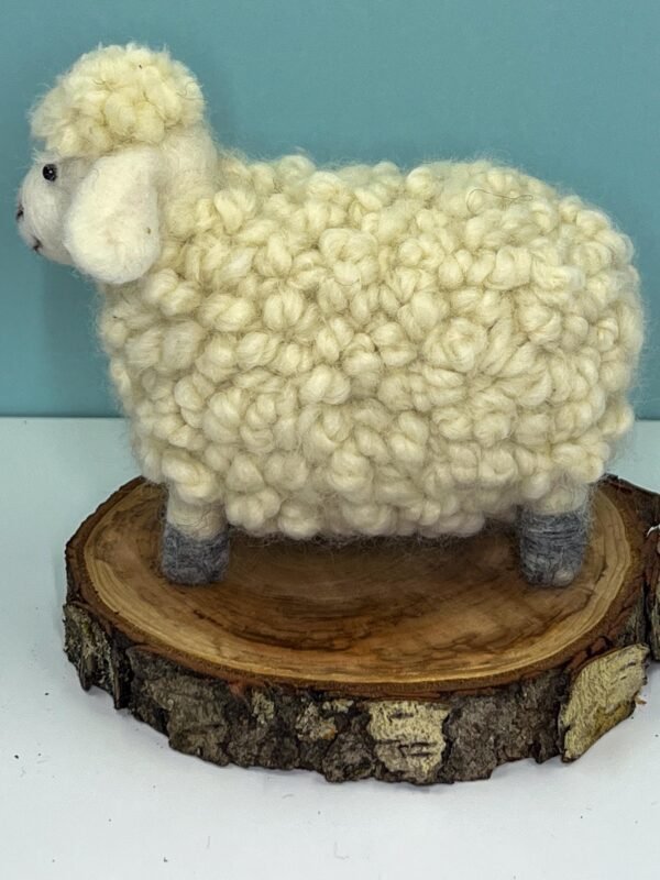 Needle Felted Sheep Decoration Handmade Ornament Felted Shelf Decoration Cute White Sheep Homemade Gift Seventh Wedding Anniversary Wool - Image 5