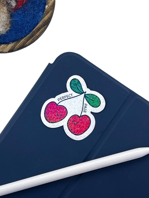 Kawaii Cherry Sticker Vinyl Decal Holographic or Semigloss Finish Cute Fruit Laptop Sticker Gift - Image 4