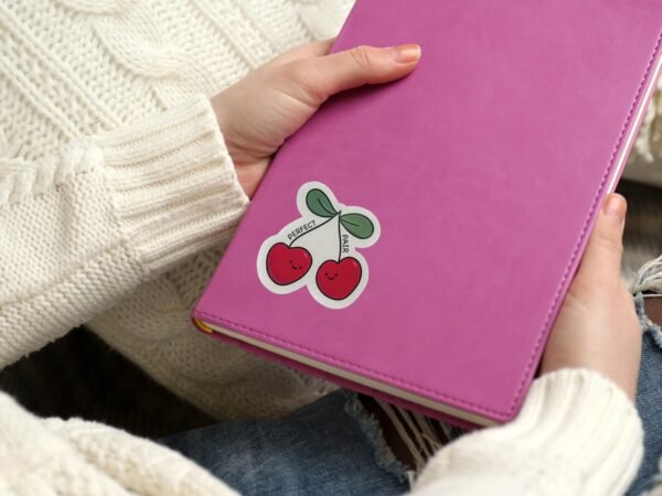 Kawaii Cherry Sticker Vinyl Decal Holographic or Semigloss Finish Cute Fruit Laptop Sticker Gift - Image 5