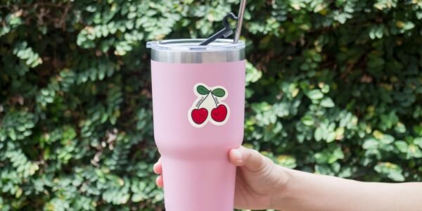 Kawaii Cherry Sticker Vinyl Decal Holographic or Semigloss Finish Cute Fruit Laptop Sticker Gift - Image 6