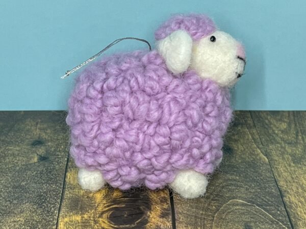 Needle Felted Sheep Ornament 4-Inch Purple Wool Animal Cute Christmas Decor Secret Santa Gift Office Desk Decor 7-Year Anniversary Present - Image 5