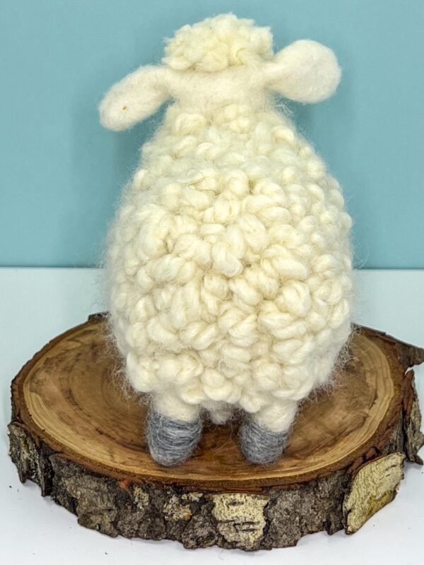 Needle Felted Sheep Decoration Handmade Ornament Felted Shelf Decoration Cute White Sheep Homemade Gift Seventh Wedding Anniversary Wool - Image 6
