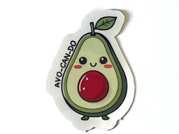 Motivational Kawaii Avocado Sticker Cute Avocado Daily Affirmation Decal, Holographic or Semigloss Finish, Sets of 1, 3, 5 & 10 - Image 4