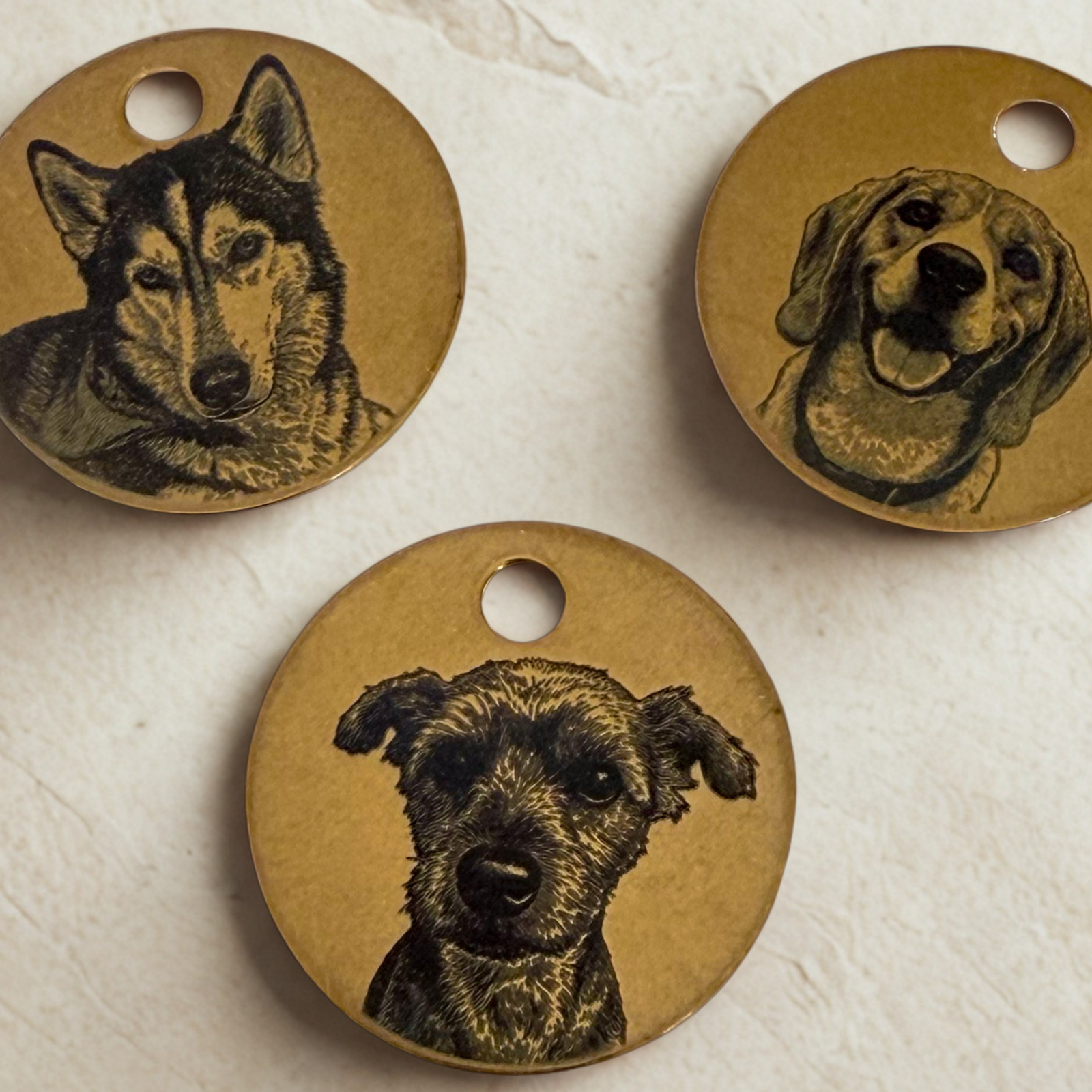 Personalized engraved tags with photo of your dog